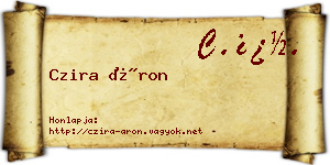 Czira Áron névjegykártya